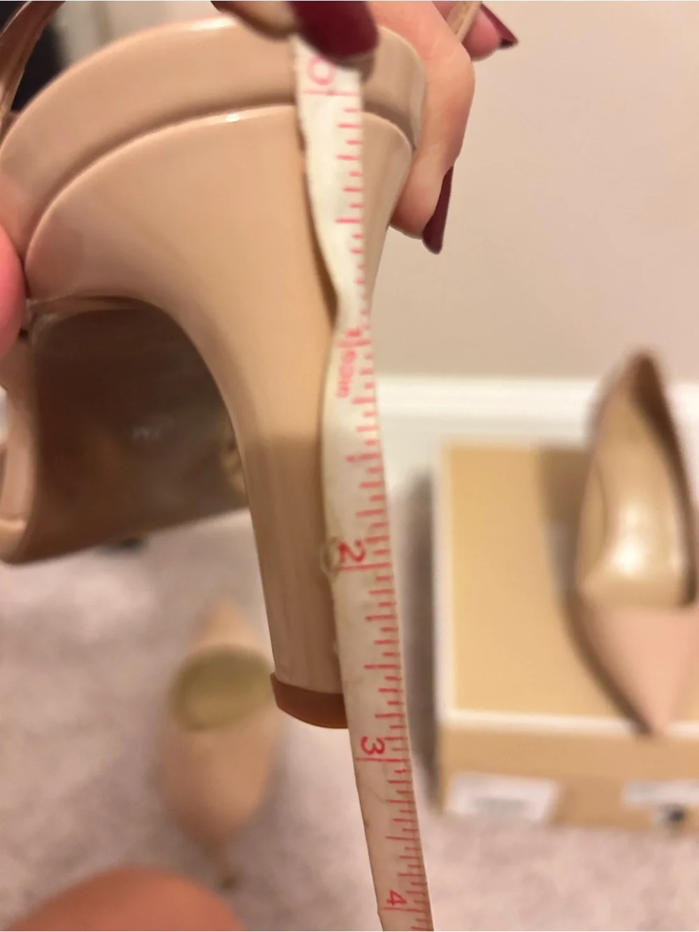 Calvin Klein Women's Beige Patent Pointed-Toe Slingback Heels